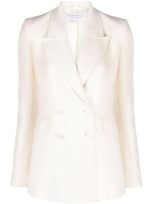 Gabriela Hearst blazer en soie à boutonnière croisée - Tons neutres
