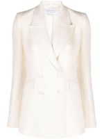 Gabriela Hearst blazer en soie à boutonnière croisée - Tons neutres