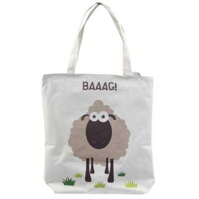 Schaap Katoenen Tas Shopper met rits