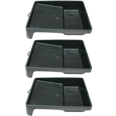 6x stuks verfbakjes voor verfrollers/lakrollers zwart tot 18 cm