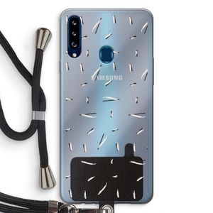 Hipster stripes: Samsung Galaxy A20s Transparant Hoesje met koord