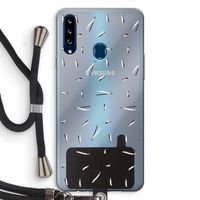 Hipster stripes: Samsung Galaxy A20s Transparant Hoesje met koord