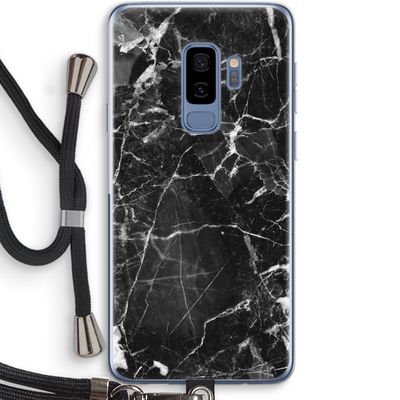 Zwart Marmer 2: Samsung Galaxy S9 Plus Transparant Hoesje met koord