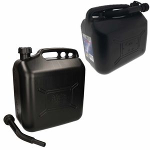 2x stuks jerrycans 10 en 20 liter zwart voor brandstof