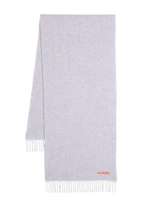Acne Studios écharpe frangée à patch logo - Violet