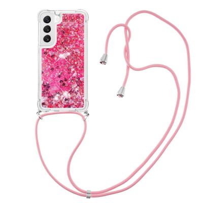 Lunso - Samsung Galaxy S23 - Telefoonhoes met koord - Glitter Roze