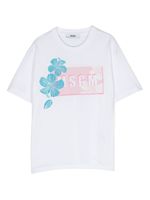 MSGM Kids t-shirt en coton à logo imprimé - Blanc