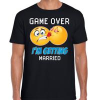 Vrijgezellenfeest t-shirt heren - Game Over - zwart - huwelijk/trouwen - thumbnail