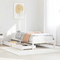 Bedframe zonder matras massief grenenhout wit 90x200 cm