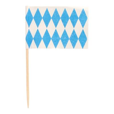 800x Cocktailprikkers blauw/witte ruit