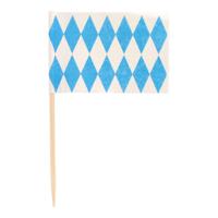 800x Cocktailprikkers blauw/witte ruit