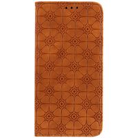 iPhone 7 hoesje - Bookcase - Pasjeshouder - Portemonnee - Bloemenpatroon - Kunstleer - Bruin