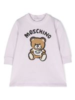 Moschino Kids robe en coton biologique à imprimé graphique Leo Teddy - Violet