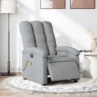 Massagestoel elektrisch verstelbaar stof lichtgrijs