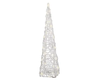 Led piramide l15b15h58cm transparant/wwt