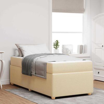 Bedframe met matras met matras Crème 80 x 200 cm Stof