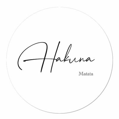 Muurcirkel Hakuna Matata wit 30 Aluminium Standaard hout