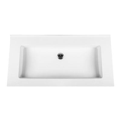Wastafel Boss & Wessing Zonder Kraangat 45.5x57 cm Solid Surface Wit Boss & Wessing