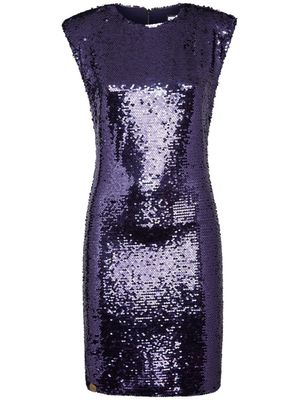 Philipp Plein robe brodée de sequins à design sans manches - Noir