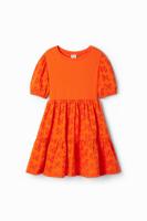 Gecombineerde jurk met broderie anglaise - RED - 7/8