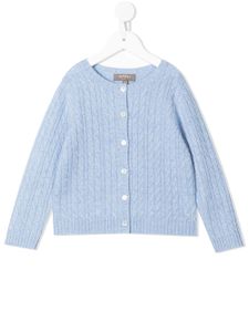 N.PEAL KIDS cardigan en maille torsadée - Bleu