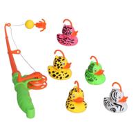 Gerim Hengelspel - eenden vangen kermis spel - kinderen - 5 eendjes en 1 hengel
