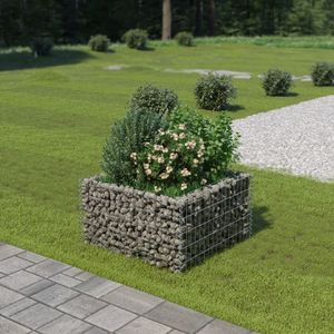 VidaXL Gabion plantenbak verhoogd 90x90x50 cm gegalvaniseerd staal
