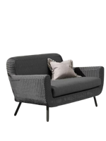 Jonah sofa 2-seater dark grey steel/dark grey wicker Eurofar - Eurofar