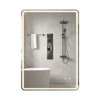 80 x 60 cm LED-Badkamerspiegel Onbreekbare Rechthoekige Wandspiegel van Gehard Glas Instelbare Kleurtemperatuur in Drie Kleuren