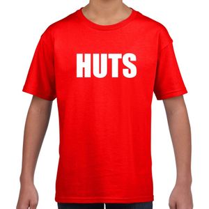 HUTS tekst t-shirt rood kids