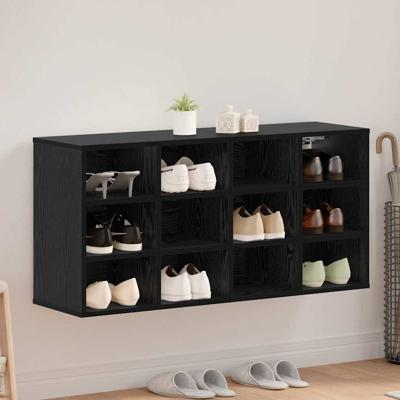 Schoenenkast Zwart eiken 103 x 30 x 51 cm Bewerkt hout
