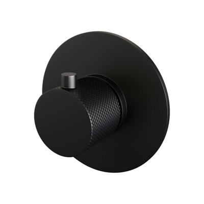 Brauer Black Carving inbouw douchethermostaat - met inbouwdeel - 1 carving knop - mat zwart 5-S-090
