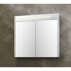 Spiegelkast BWS Salt 2 Deuren Met LED 100x74 cm Incl. Planchetten Scotch Oak
