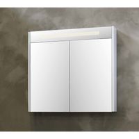 Spiegelkast BWS Salt 2 Deuren Met LED 100x74 cm Incl. Planchetten Scotch Oak