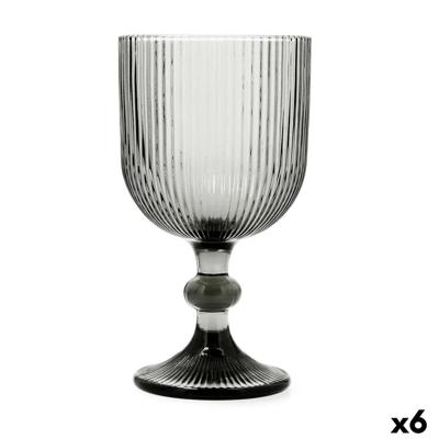 Wijnglas Bidasoa Fosil Grijs Glas 370 ml (6 Stuks)