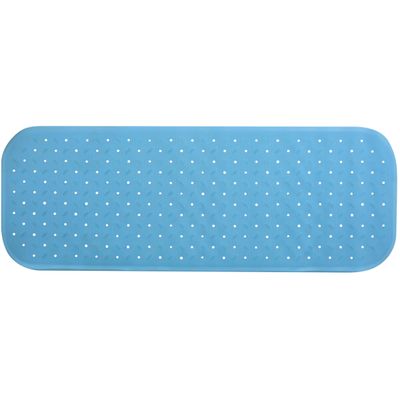 Douche/bad anti-slip mat badkamer - rubber - lichtblauw - 36 x 97 cm - rechthoek - XXL-size