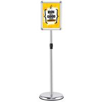 Verstelbare Voetstuk Stoepbord Aluminium Kliklijst Tekenhouder met Telescopische Staander (Zilver, 24 x 32,7cm)