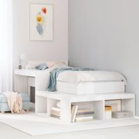 Bedframe zonder matras massief grenenhout wit 80x200 cm