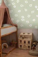Behang Daisy Field Rol Groen