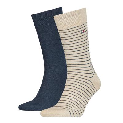 Tommy Hilfiger Men Small Stripe Sock Beige Melange 2-Pack-47/49