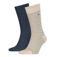 Tommy Hilfiger Men Small Stripe Sock Beige Melange 2-Pack-47/49