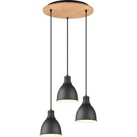 LED Hanglamp - Hangverlichting - Trion Handoll - E27 Fitting - 3-lichts - Rond - Mat Zwart - Aluminium - thumbnail