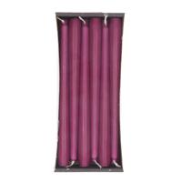 Enlightening Candles Dinerkaarsen - 12x stuks - paars - 8 branduren - 25 cm - kandelaar kaarsen Enlightening Candles Dinerkaarsen - 12x stuks - paars - 8 branduren - 25 cm - kandelaar kaarsen