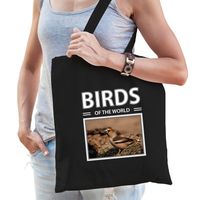 Appelvink vogel tasje zwart volwassenen en kinderen - birds of the world kado boodschappen tas