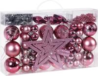 Kerstboom decoraties - Set van 66 - roze