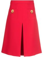 Moschino jupe mi-longue évasée à design plissé - Rouge