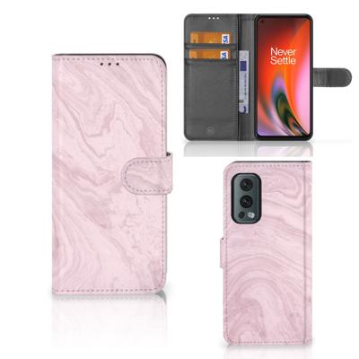 OnePlus Nord 2 5G | Bookcase | Marble Pink - Origineel Cadeau Vriendin