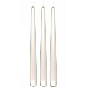 Enlightening Candles Dinerkaarsen - 24x stuks - zilver - 8 branduren - 25 cm - kandelaar kaarsen