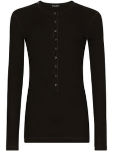 Dolce & Gabbana t-shirt en maille fine - Noir