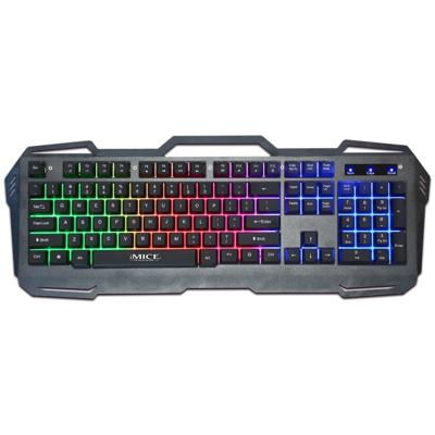 iMICE AK-400 USB Interface 104 toetsen Wired kleurrijke Backlight Gaming toetsenbord voor Computer PC Laptop(Black)